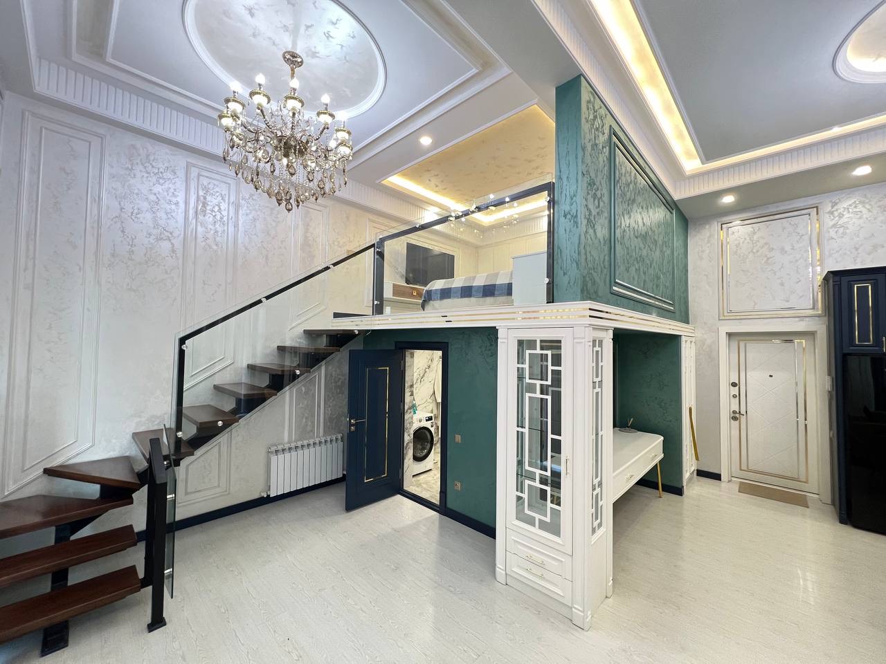 Аренда посуточно 2 комнатной квартиры Ташкент-Сити ЖК Boulevard | Терраса 20м/2 | Двухъярусная | Потолки 5 метров